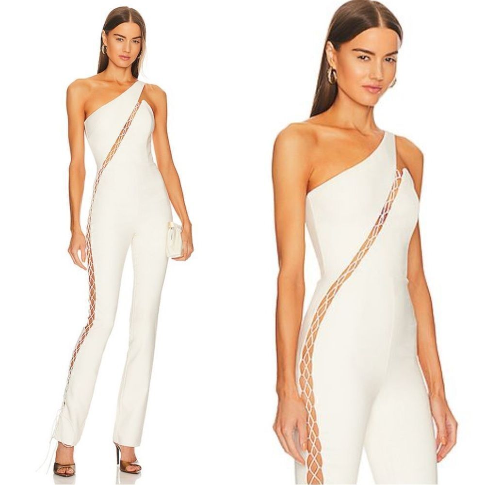 Michael Costello x Revolve Essex White Jumpsuit Ivory Size XS